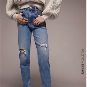 Zara mom ripped jeans